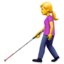 Woman With White Cane on Apple