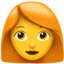 Woman: Red Hair on Apple