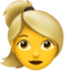 Woman: Blond Hair on Apple