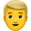 Man: Blond Hair on Apple