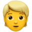 Person: Blond Hair on Apple