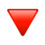 Red Triangle Pointed Down on Apple