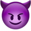 Smiling Face With Horns on Apple