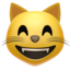 Grinning Cat With Smiling Eyes on Apple