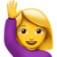Woman Raising Hand on Apple