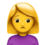 Woman Frowning on Apple