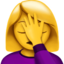 Woman Facepalming on Apple