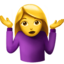 Woman Shrugging on Apple