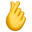Hand With Index Finger And Thumb Crossed on Apple