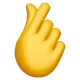 Hand with Index Finger and Thumb Crossed