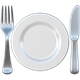 FORK AND KNIFE WITH PLATE