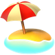 BEACH WITH UMBRELLA