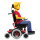MAN IN MOTORIZED WHEELCHAIR FACING RIGHT