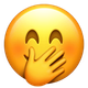 FACE WITH HAND OVER MOUTH
