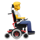 PERSON IN MOTORIZED WHEELCHAIR FACING RIGHT