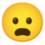 Frowning Face With Open Mouth on Google