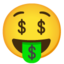 Money-mouth Face on Google