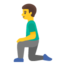 Man Kneeling on Google