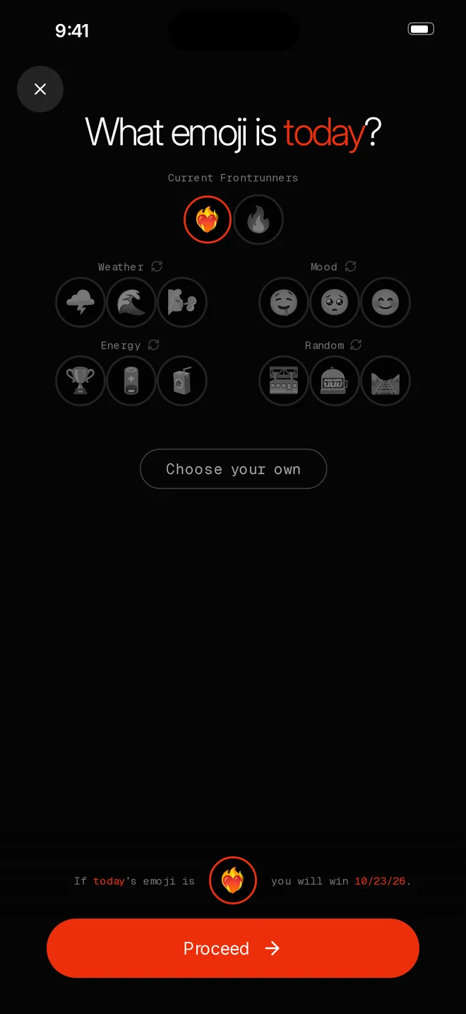 Pick: choose from today's frontrunners or any emoji